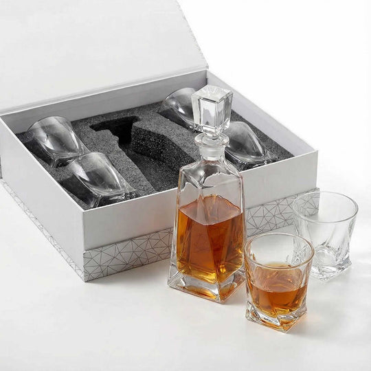 The Atlas Geometric Decanter Set — A Bold Statement in Crystal