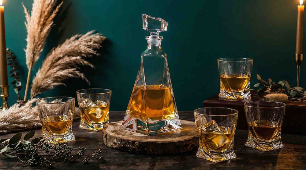 The Atlas Geometric Decanter Set — A Bold Statement in Crystal