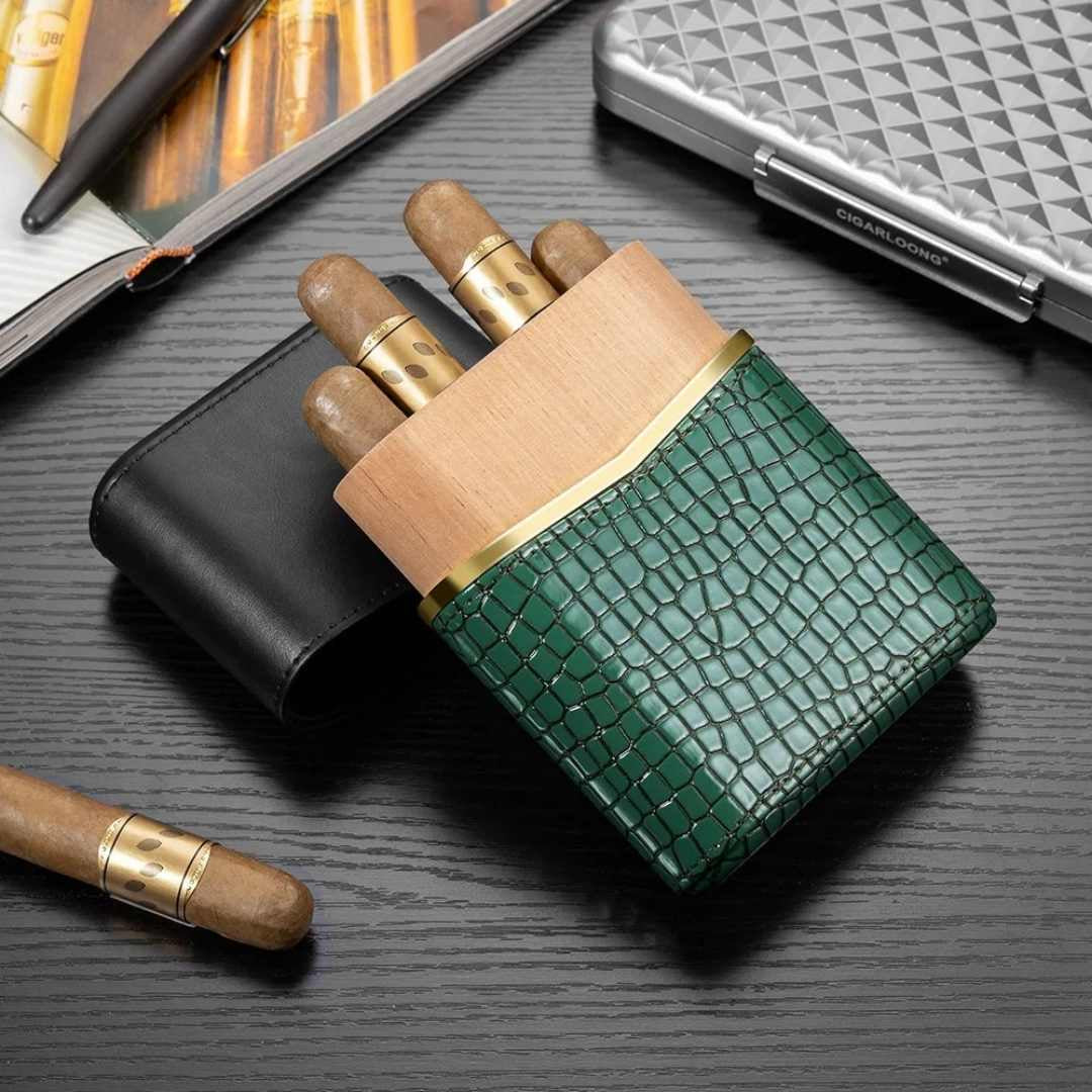 The Attaché Leather Travel Humidor (4-Cigar Capacity)