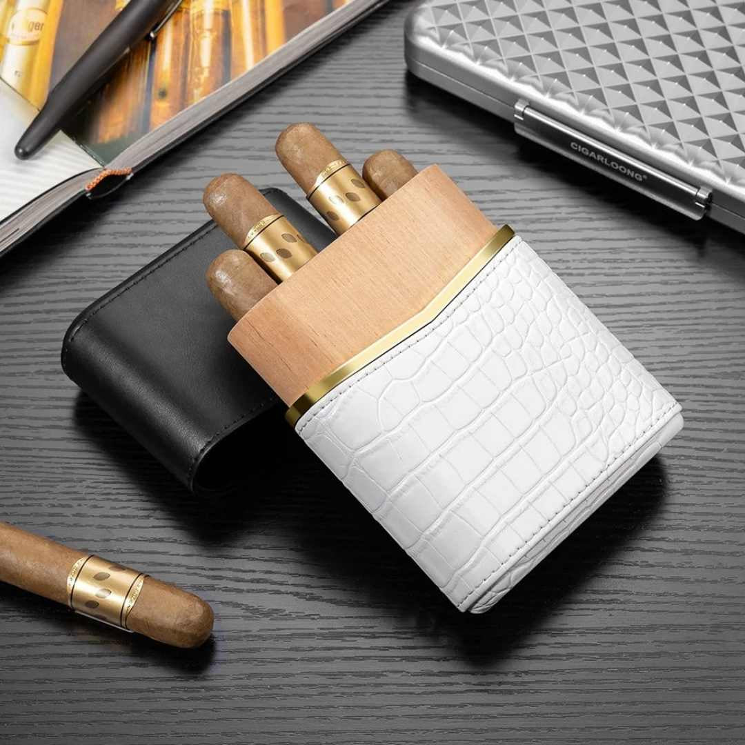 cigarette humidor case Flauno Travel Cigar Cedar Wood Lining Crafted with a durable Travel Humidors: Portable Protection for