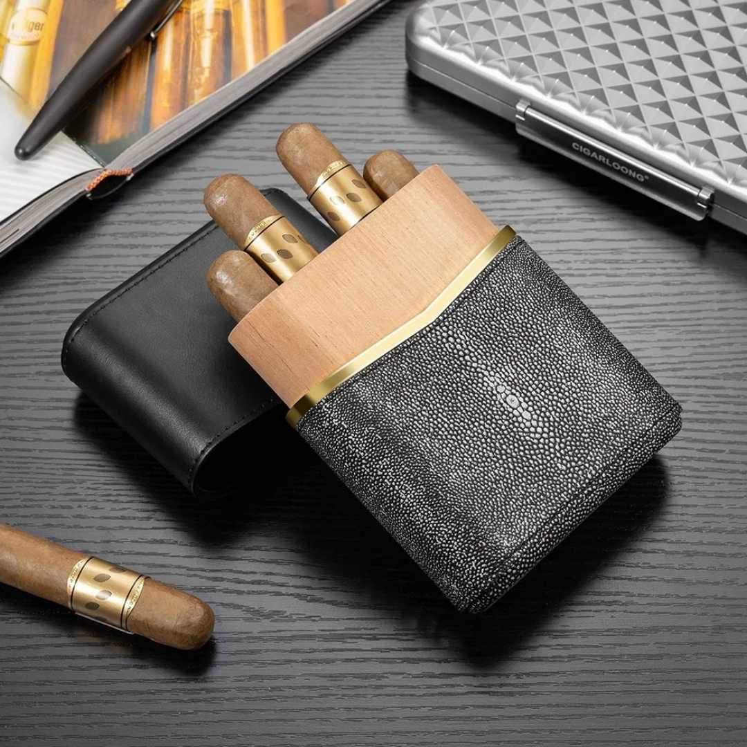 The Attaché Leather Travel Humidor (4-Cigar Capacity)