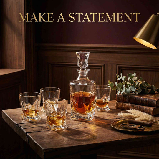 The Aurora Decanter Set of 5 — Where Fluid Design Meets Fire