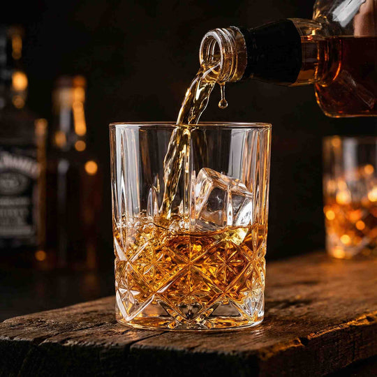 The Professional Collection — 24-Piece Diamond Cut Whiskey Glass Set