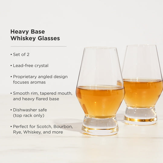 Raye Heavy Base Crystal Whiskey Tasting Glasses Set of 2 - Fluid And Fire