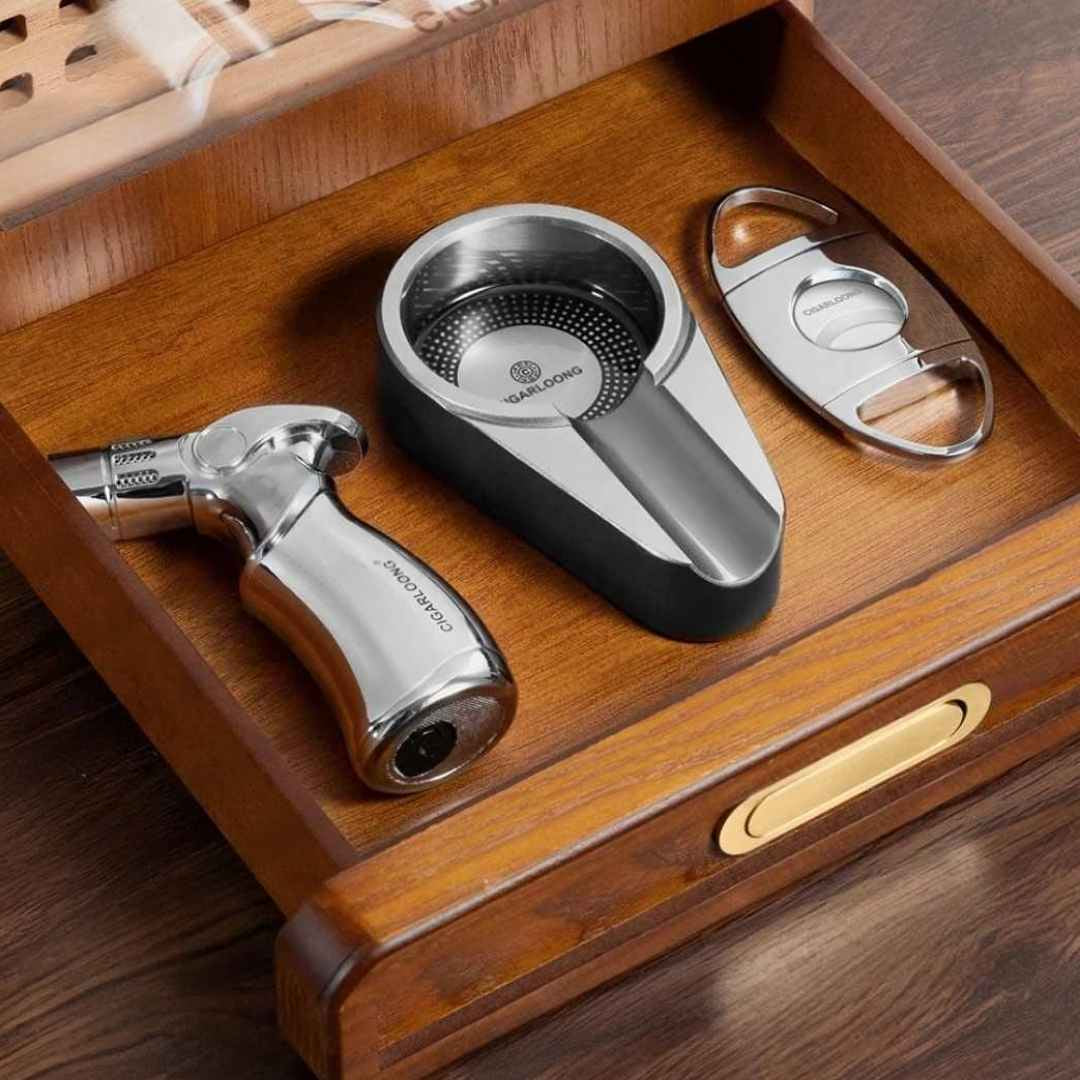 The Chairman's Set Humidor & Accessory Set