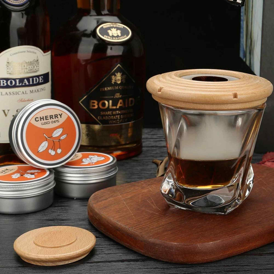 Handcrafted Wooden Cocktail and Whiskey Smoker - High-Quality Wood - Impart Complex and Nuanced Flavors to your Drinks - Fluid And Fire