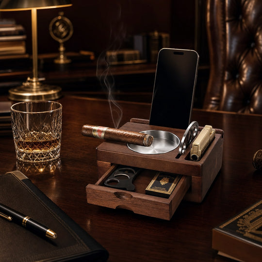 The Command Center Wooden Cigar Ashtray - Fluid And Fire