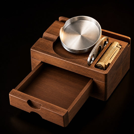 The Command Center Wooden Cigar Ashtray - Fluid And Fire
