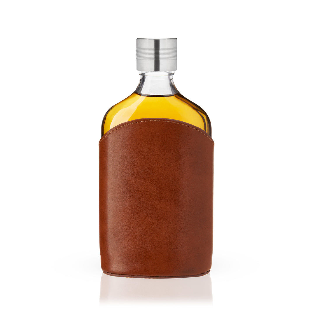 Parker Leather-Wrapped Glass Flask - Fluid And Fire
