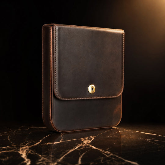 The Custode: Genuine Leather Cigar Travel Case - Fluid And Fire
