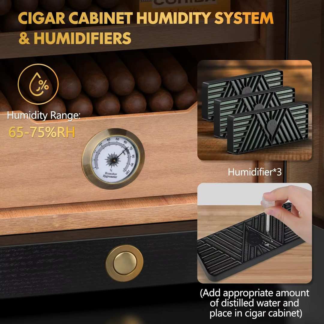 The Athenaeum Desktop Cigar Humidor Cabinet
