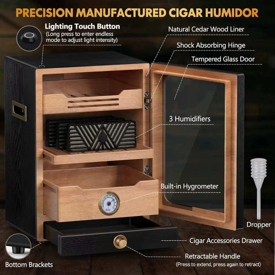 The Athenaeum Desktop Cigar Humidor Cabinet