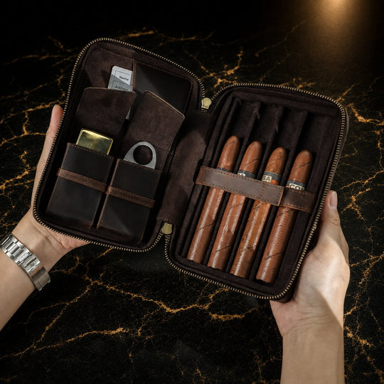 The Esecutivo: Leather Cigar Travel Case