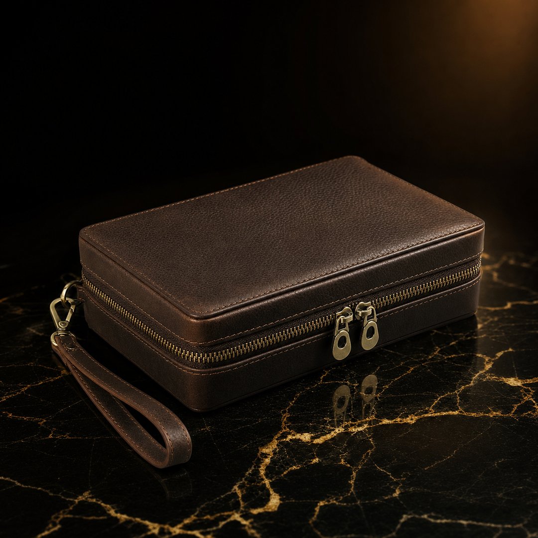 The Esecutivo: Leather Cigar Travel Case