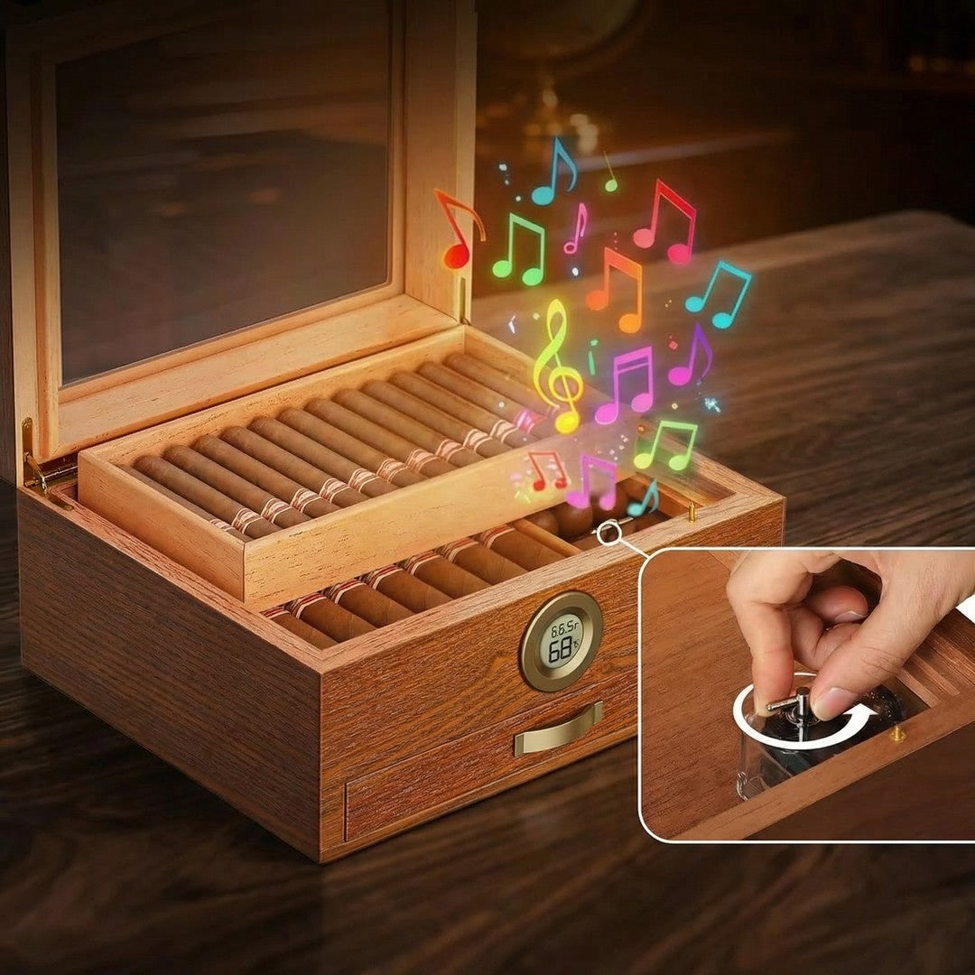 The Symphony: Music Box Cedar Humidor