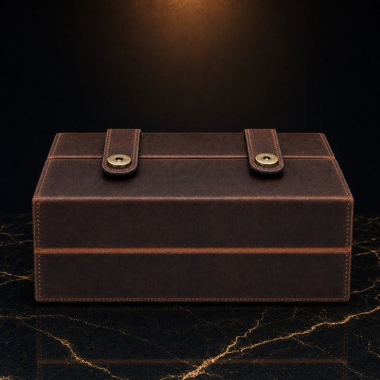 The Fortress: 7-Tube Leather Travel Humidor
