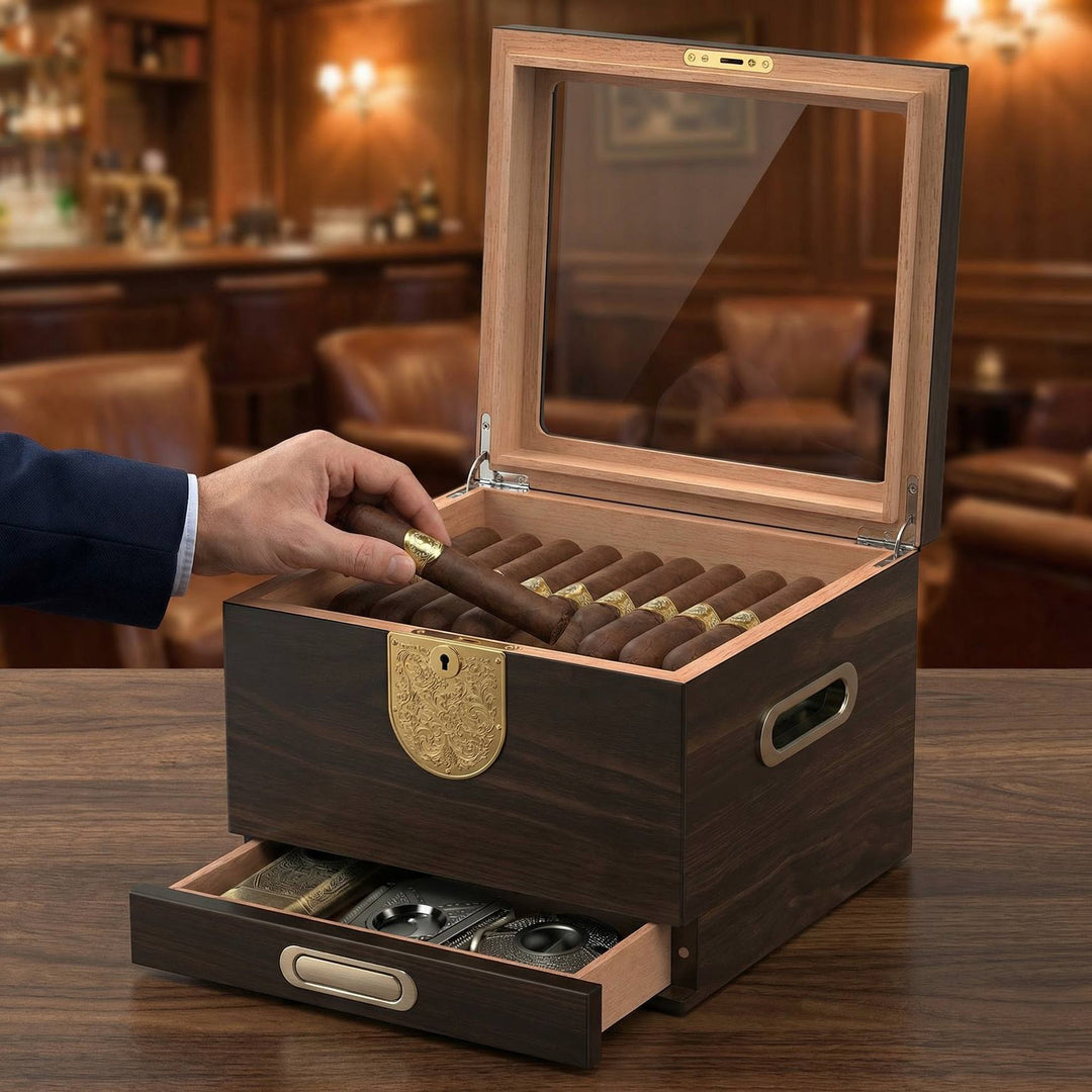 The Founder's Kit Humidor Gift Set (40-50 Cigar Capacity)