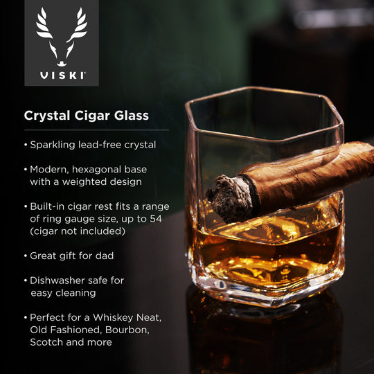 The Hexagon - Crystal Cigar Glass - Fluid And Fire