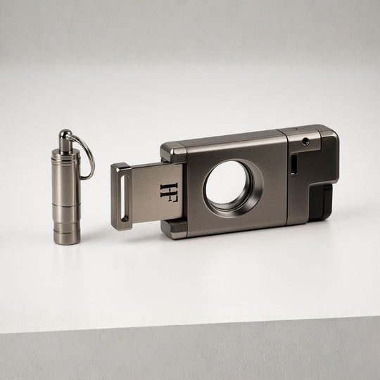 Titan 4-Jet Torch Lighter with Integrated Guillotine & Punch Cutter