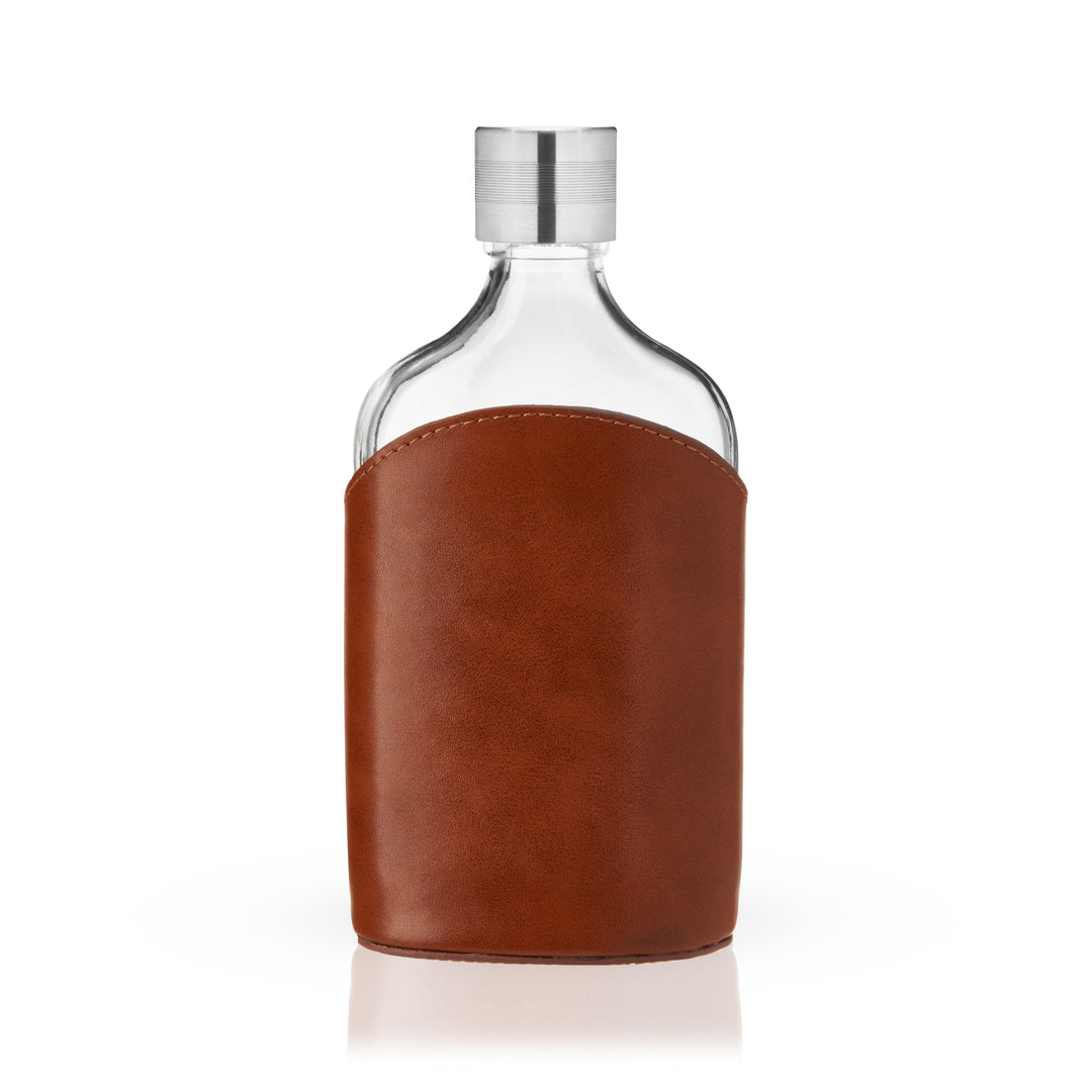 Parker Leather-Wrapped Glass Flask - Fluid And Fire