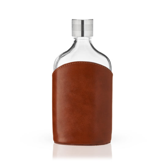 Parker Leather-Wrapped Glass Flask - Fluid And Fire