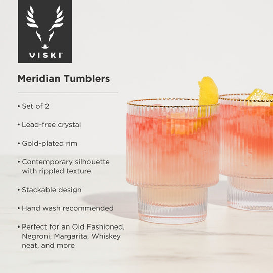 Meridian Crystal Tumblers Set of 2 - Fluid And Fire
