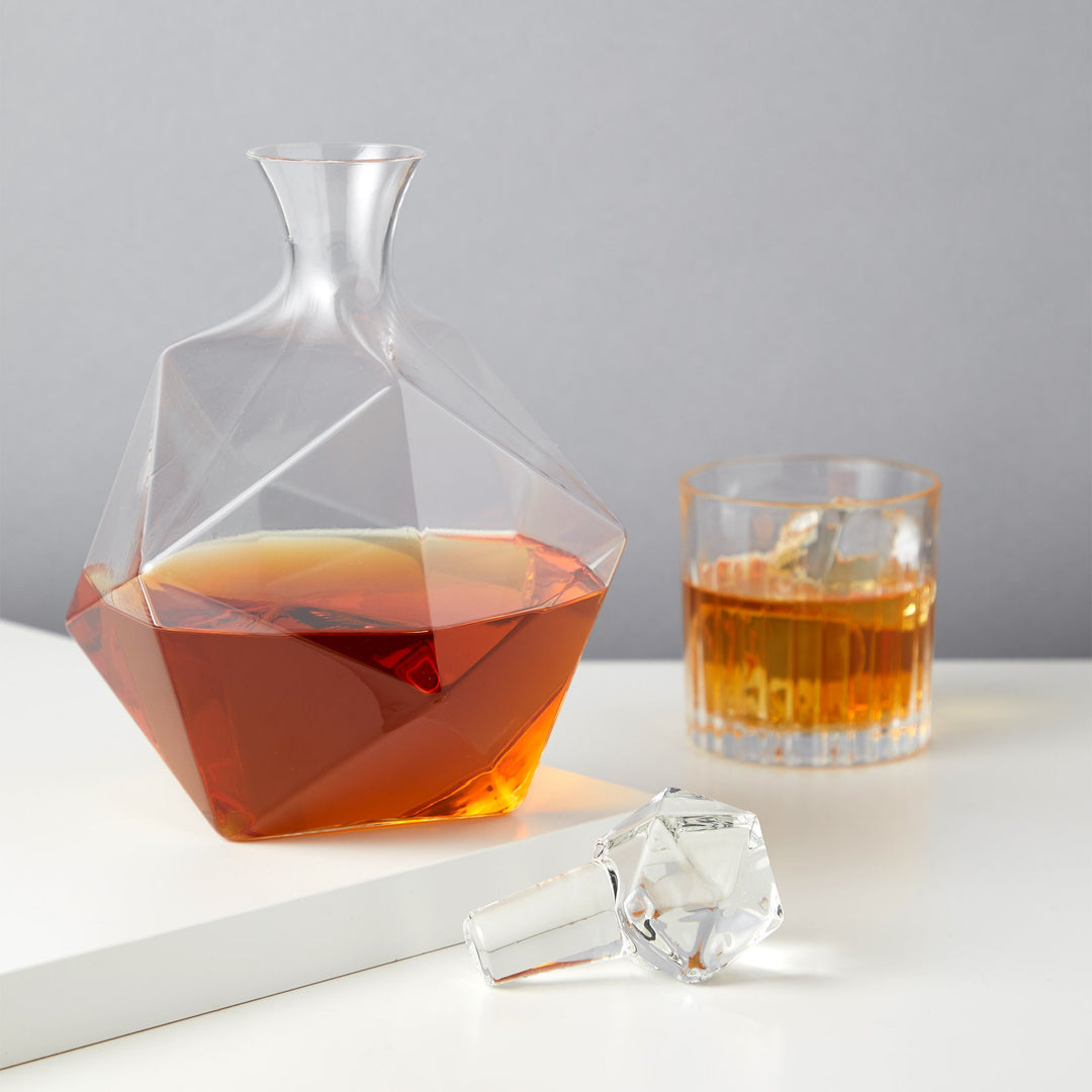 Seneca Faceted Crystal Liquor Decanter - Fluid And Fire