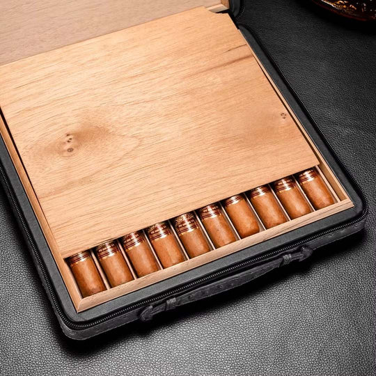 The Envoy Portable Leather Cigar Humidor