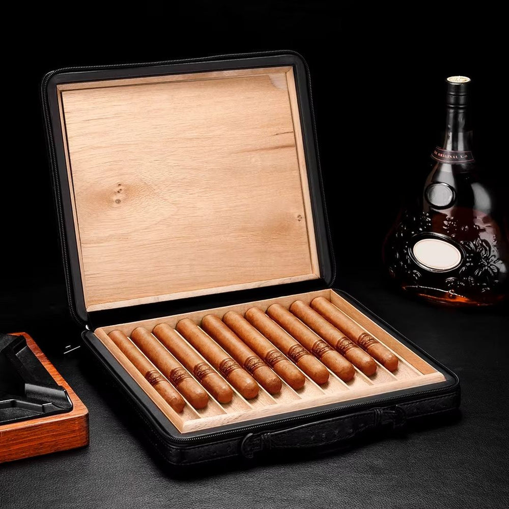 The Envoy Portable Leather Cigar Humidor