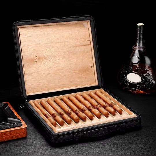 The Envoy Portable Leather Cigar Humidor