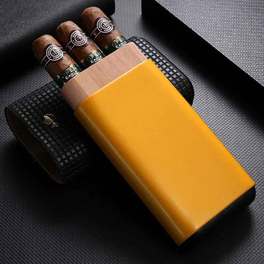 Portable Leather Cigar Case