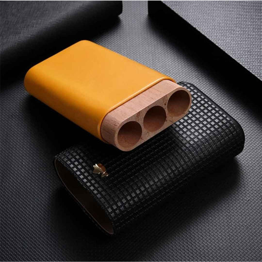 Portable Leather Cigar Case