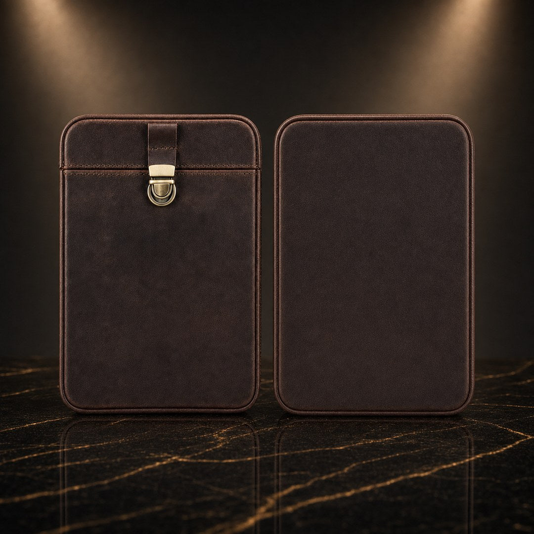 The Rifugio: Vintage Leather Cigar Holster (6-Slot) - Fluid And Fire