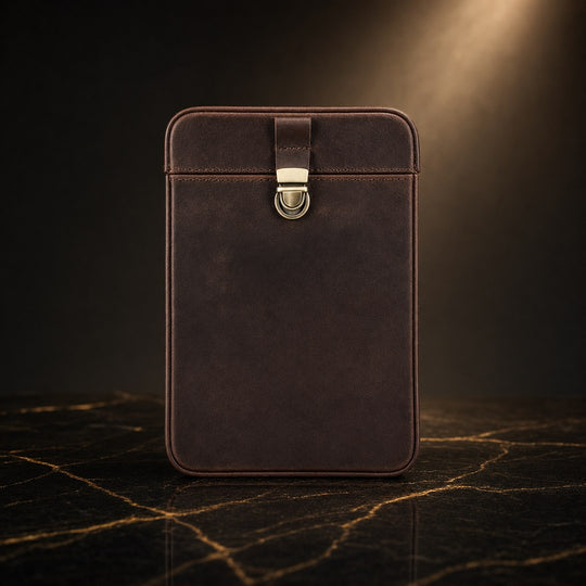 The Rifugio: Vintage Leather Cigar Holster (6-Slot) - Fluid And Fire