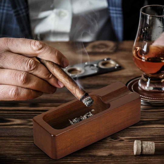 Elegant Handcrafted Wooden Cigar Ashtray