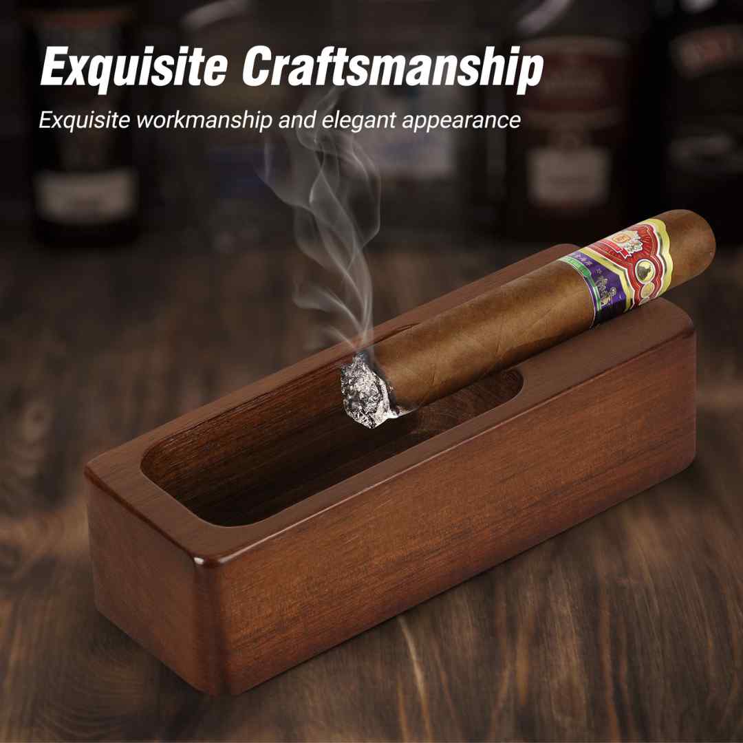 Elegant Handcrafted Wooden Cigar Ashtray