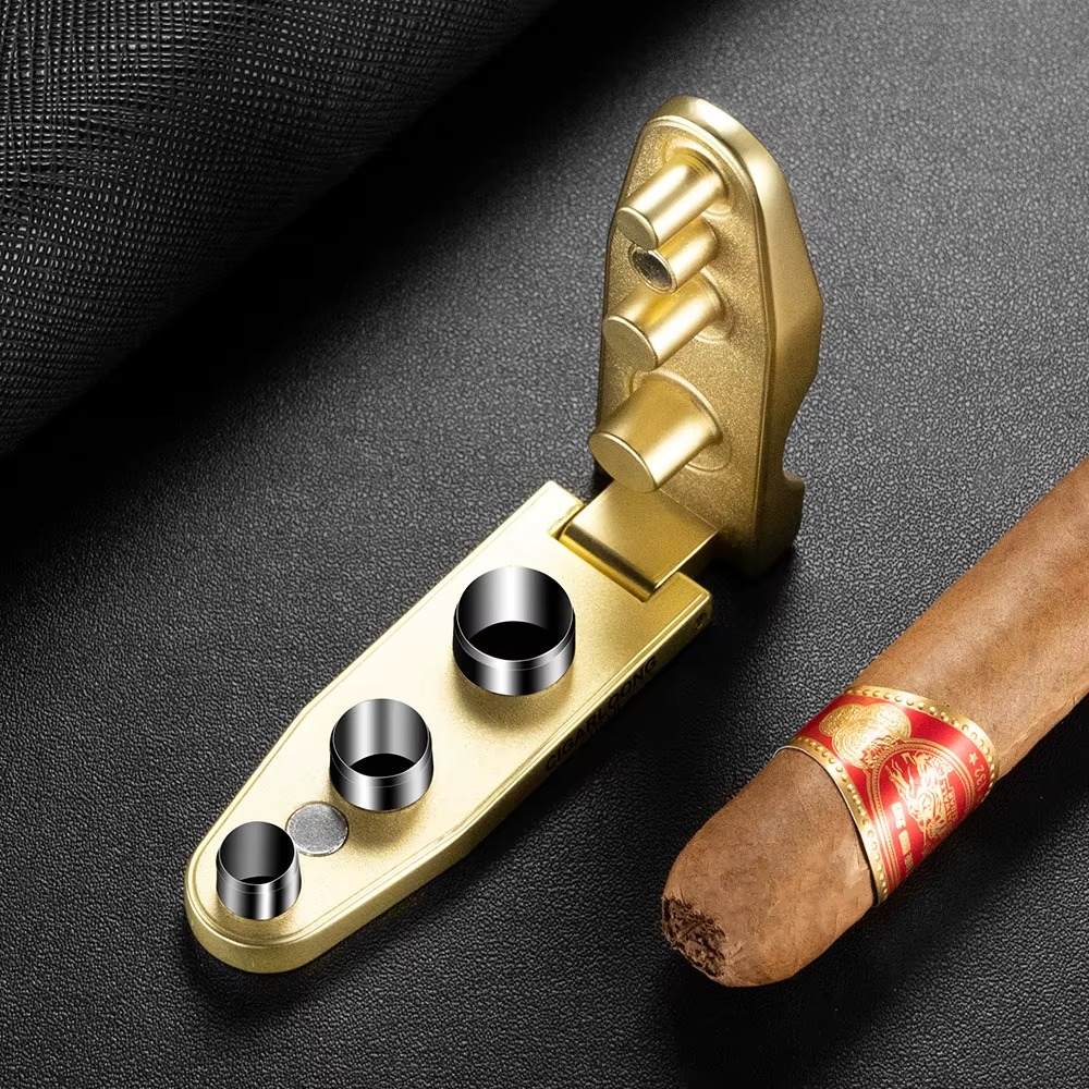 The Cypher: Triple-Caliber Cigar Punch & Stand