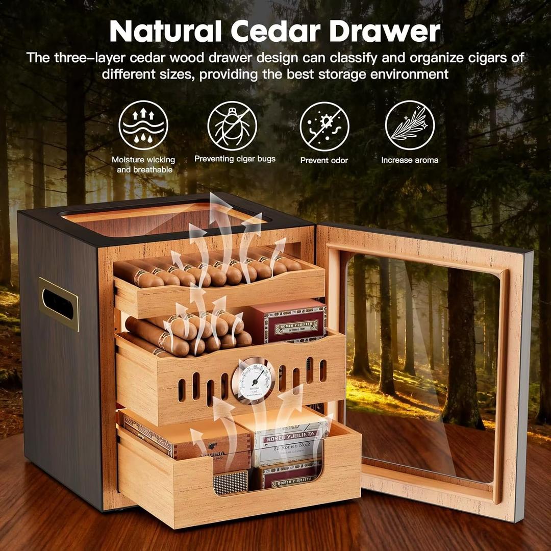 The Luminary: LED-Lit Cigar Humidor Cabinet