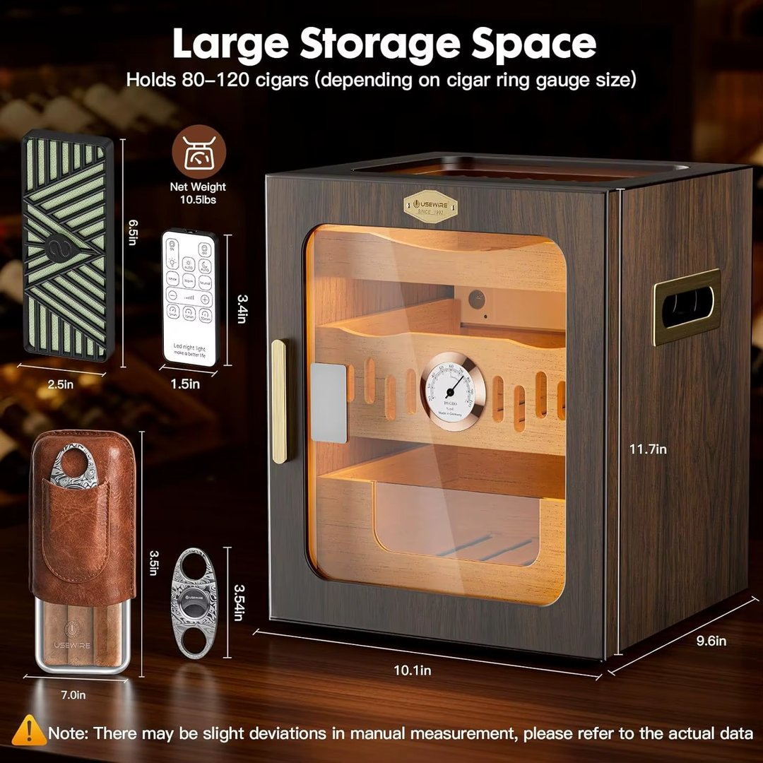 The Luminary: LED-Lit Cigar Humidor Cabinet