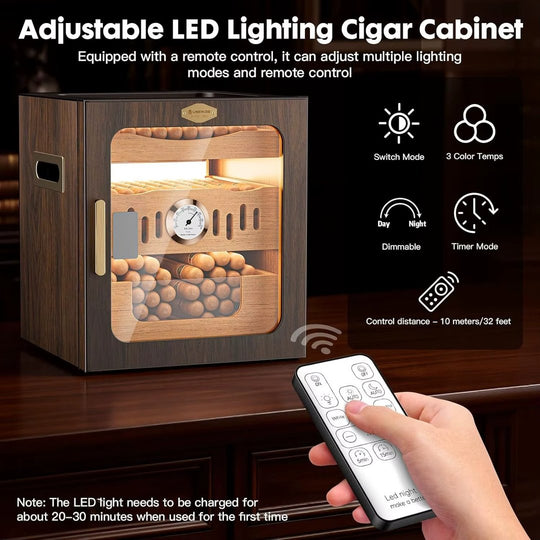 The Luminary: LED-Lit Cigar Humidor Cabinet