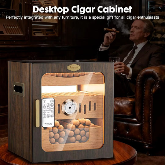 The Luminary: LED-Lit Cigar Humidor Cabinet