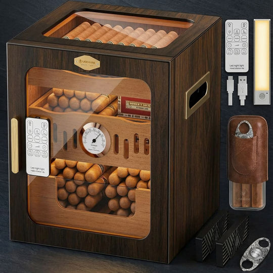 The Luminary: LED-Lit Cigar Humidor Cabinet