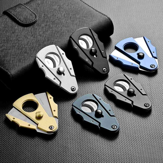 The Precisionist: Stainless Steel V-Cut Cigar Cutter - Fluid And Fire