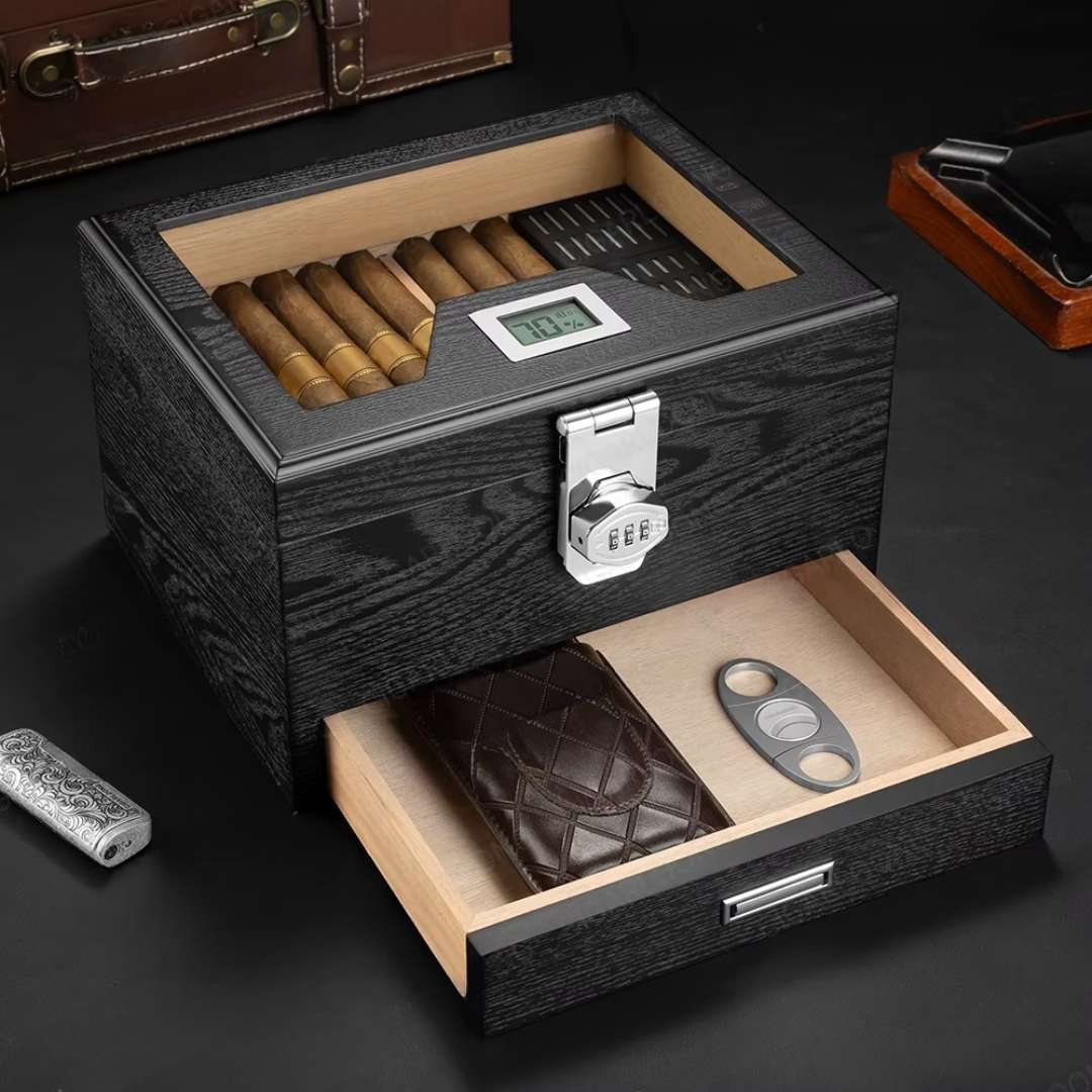 The Stronghold: Humidor & Accessory Drawer Set