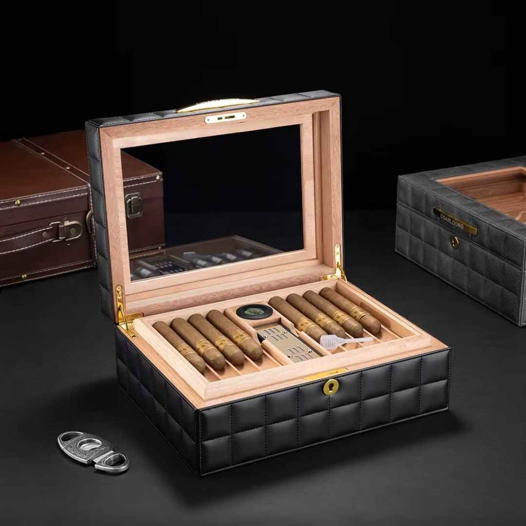 The Garrison Leather Desktop Humidor