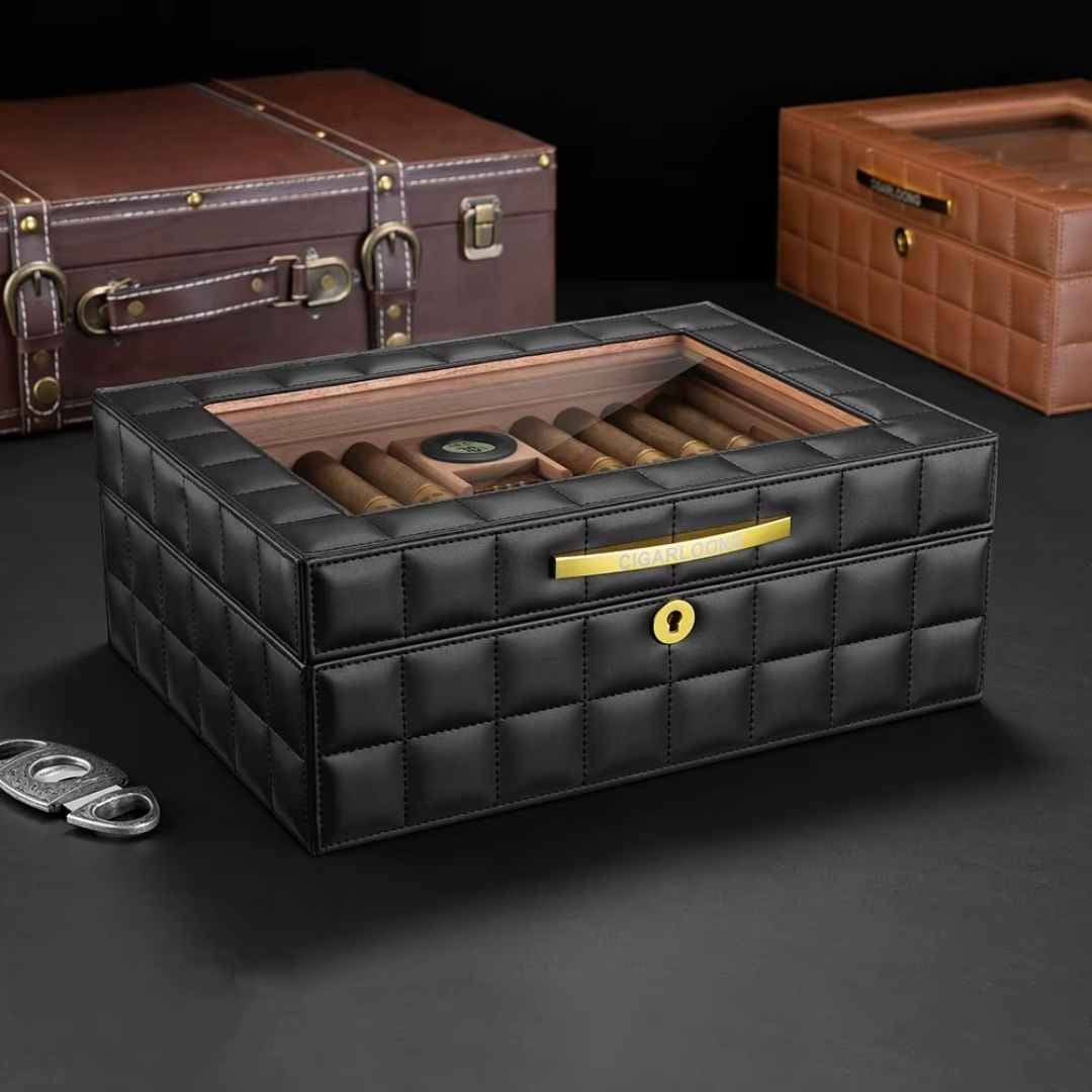 The Garrison Leather Desktop Humidor