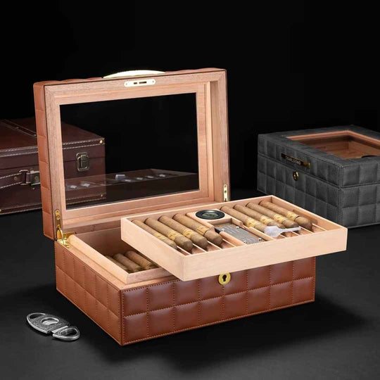 The Garrison Leather Desktop Humidor