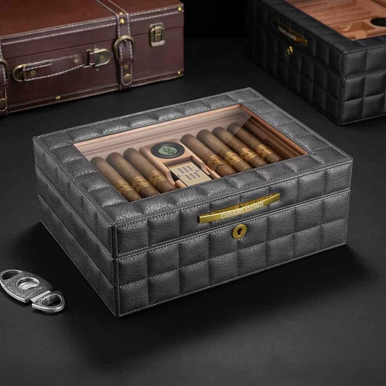 The Garrison Leather Desktop Humidor