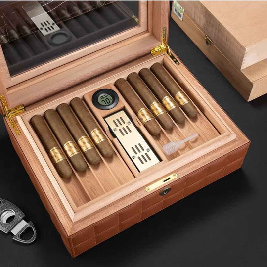 The Garrison Leather Desktop Humidor