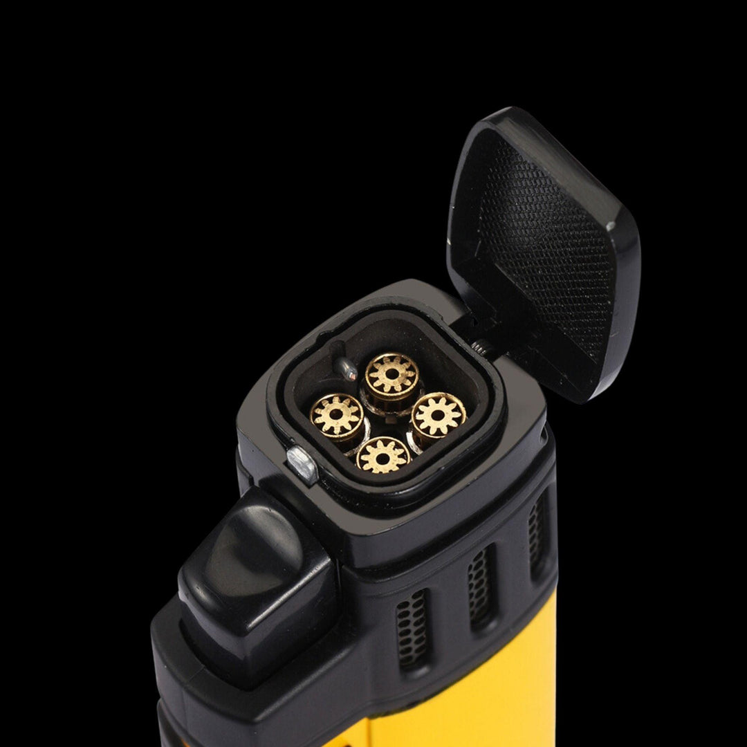 Elevate Your Flame Game: 4 Jet Refillable Torch Lighter. The BEST Lighter Brand 2022-2023. Where Portability, Unyielding Strength, and Wind-Proof Performance Converge!" - Fluid And Fire